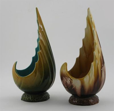 Appraisal: A Linthorpe Pottery shell vase designed by Dr Christopher Dresser