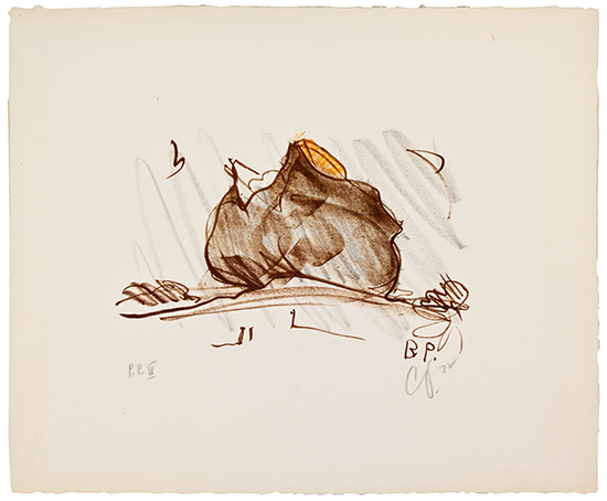 Appraisal: CLAES OLDENBURG Giant Baked Potato in Landscape Color lithograph on