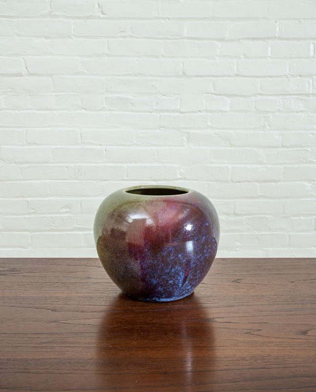 Appraisal: JAPANESE FLAMB VASE x in diam The Collection of Alan