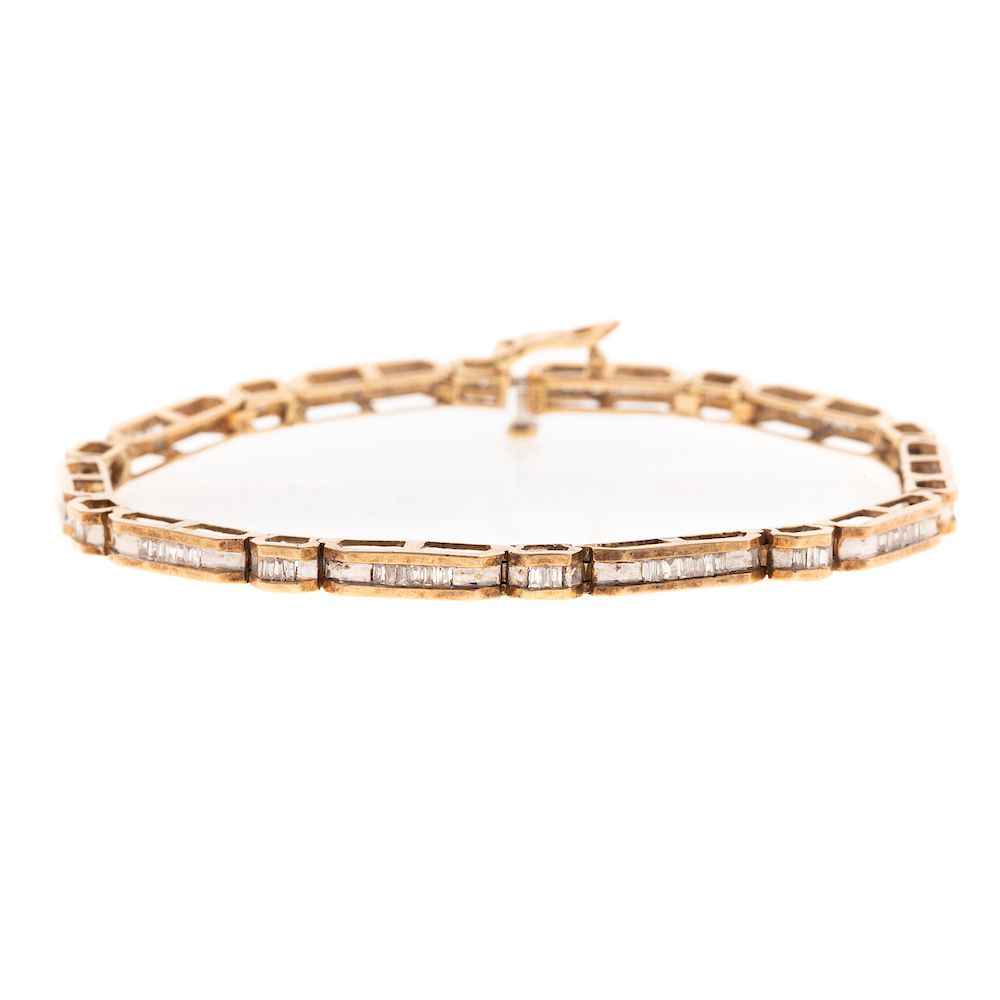 Appraisal: A Ladies ct Baguette Diamond Bracelet in Gold K yellow