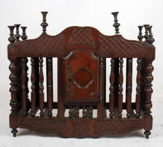 Appraisal: French Provincial panetiere in walnut French Provincial panetiere in walnut