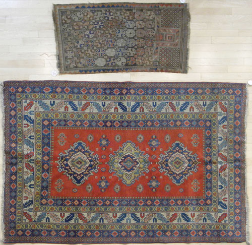 Appraisal: Kazak carpet mid th c ' x ' together with