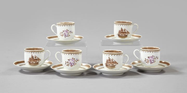 Appraisal: Set of Six Chinese Export Porcelain Coffee Cups and Matching