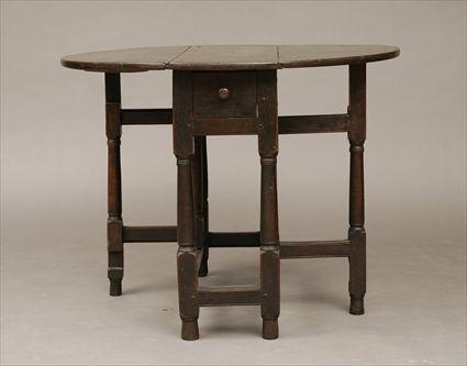 Appraisal: English Oak Gateleg Table with Drawer x in in extended