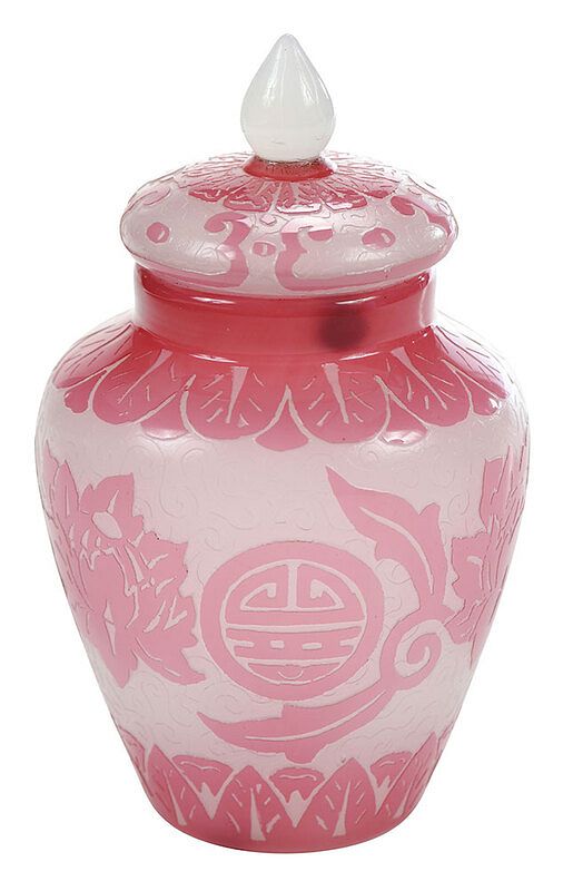 Appraisal: Steuben Rosaline Acid Cut Back Art Glass Jar American th