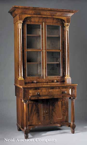 Appraisal: An American Late Classical Carved Mahogany Bookcase c probably Philadelphia