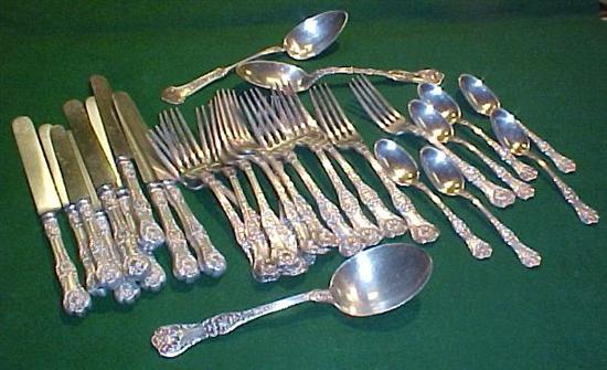 Appraisal: Gorham sterling flatware partial ''King George'' pattern includes twelve dinner