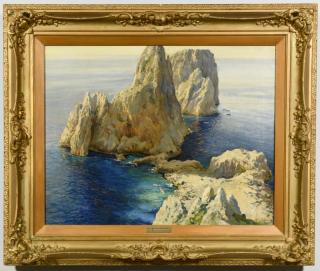 Appraisal: Michele Federico O C Seascape Rocks Cavalier Michele Federico Italian