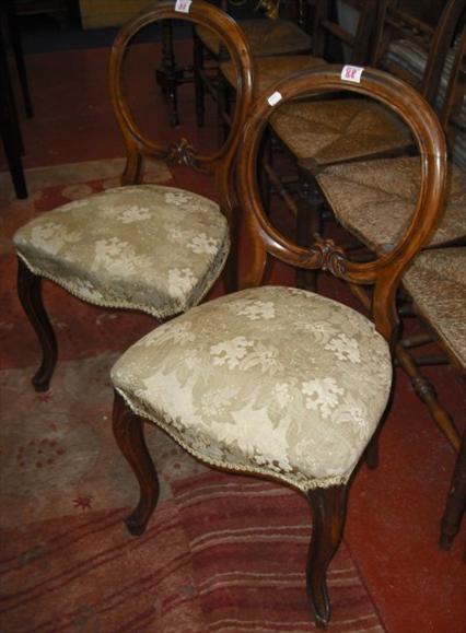 Appraisal: A set of six Victorian balloon back chairs on cabriole