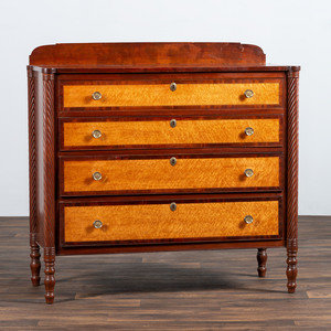 Appraisal: A Federal Bird's-Eye Maple and Mahogany Chest of Drawers Likely