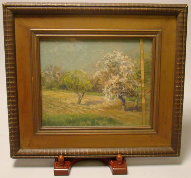 Appraisal: C SCOTT WHITEAmerican b Spring landscape with flowering apple trees