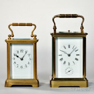 Appraisal: Two Striking Carriage Clocks France c both in brass and