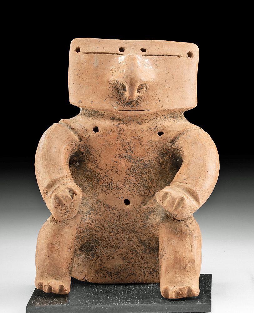 Appraisal: Quimbaya Pottery Seated Slab Figure Pre-Columbian Colombia Middle Cauca Quimbaya