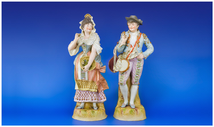 Appraisal: Pair of Late Nineteenth Century Bisque Figures dressed in Spanish