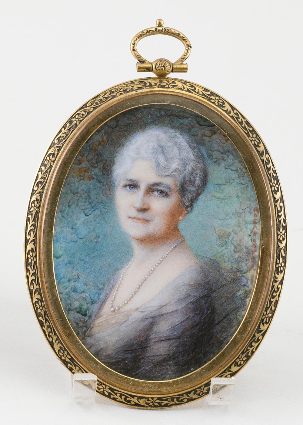 Appraisal: ROSA HOOPER CALIFORNIA - OVAL MINIATURE PORTRAIT OF AN OLDER