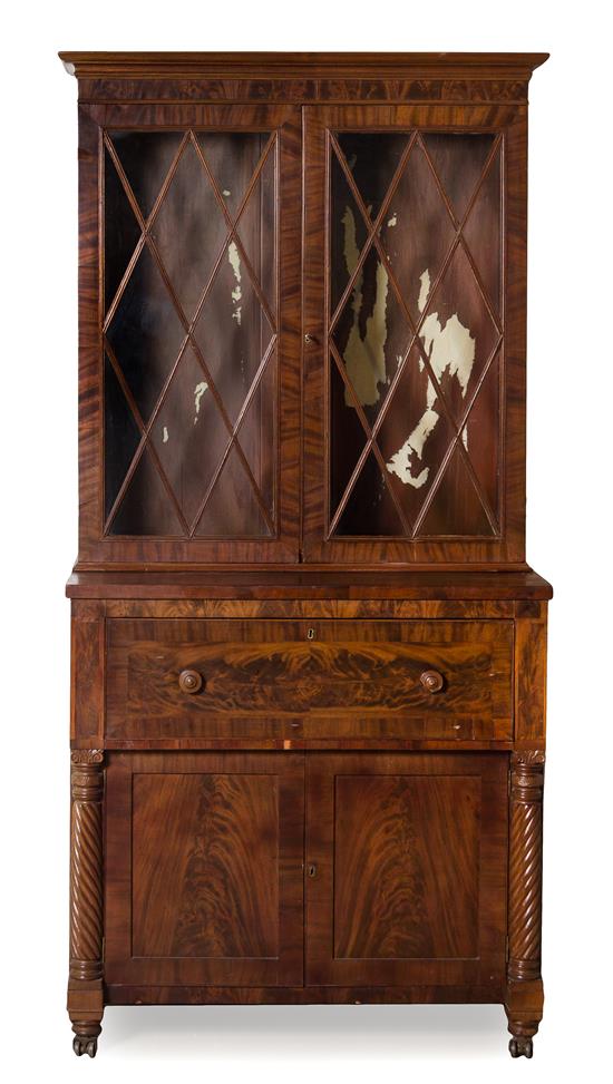 Appraisal: Sale Lot A Late Federal Mahogany Secretary Bookcase th century