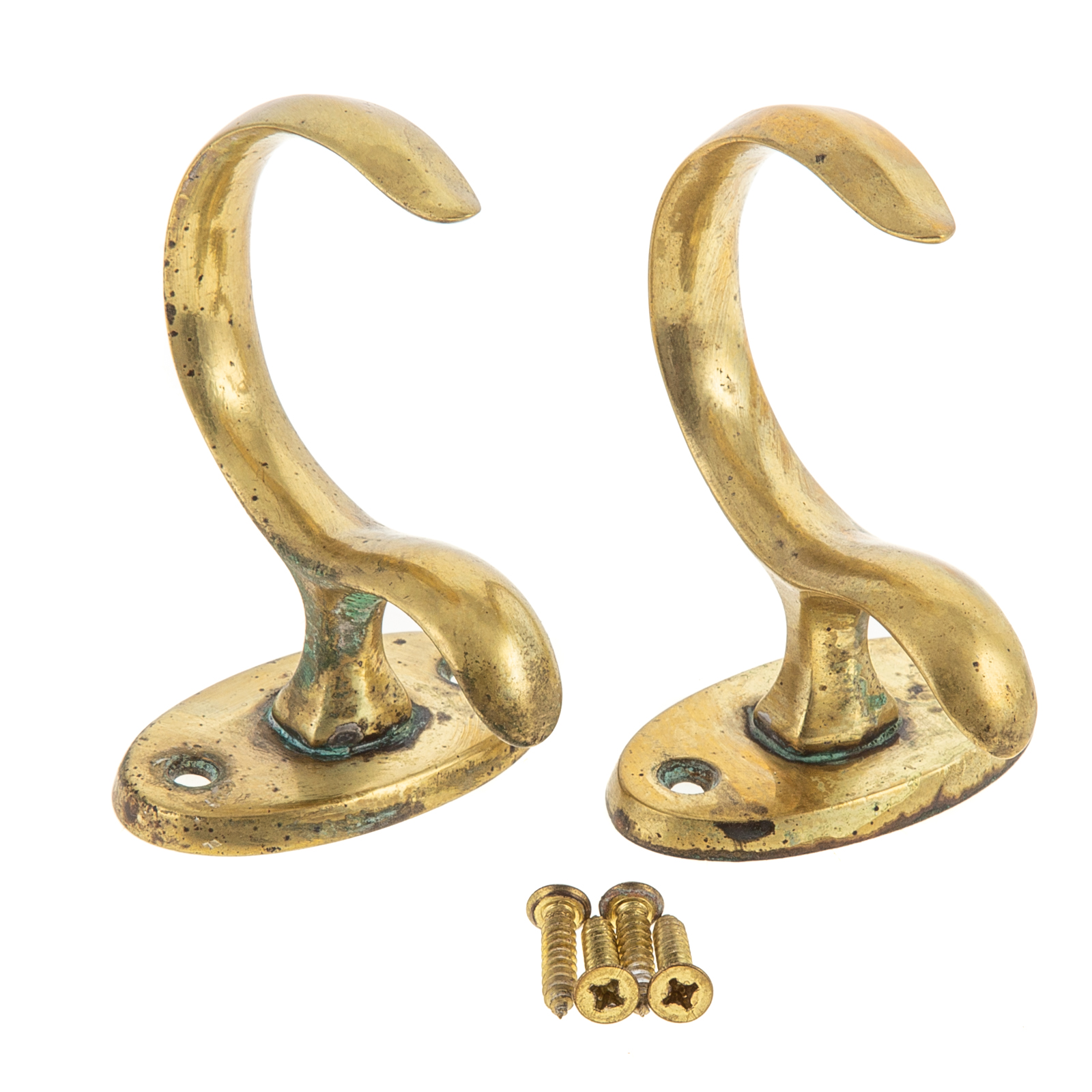 Appraisal: A PAIR OF AMERICAN CAST BRASS FIREPLACE JAM HOOKS First