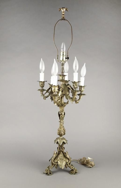 Appraisal: Finely Cast French Bronze Six Light Candelabrum thc c The