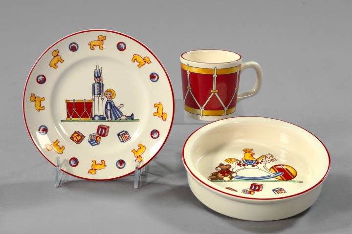 Appraisal: Three-Piece Mason's Ironstone Child's Set in Toys decor produced for