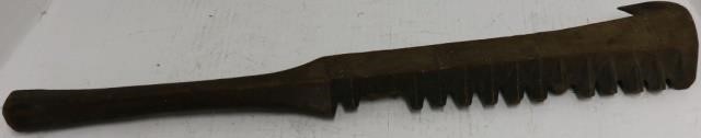 Appraisal: TH C SAMOAN WAR CLUB WITH CHIP CARVEDDECORATION DAMAGE TO