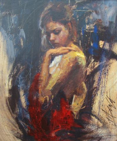 Appraisal: Henry Asencio Italy CA active x oil-embellished giclee signed lower