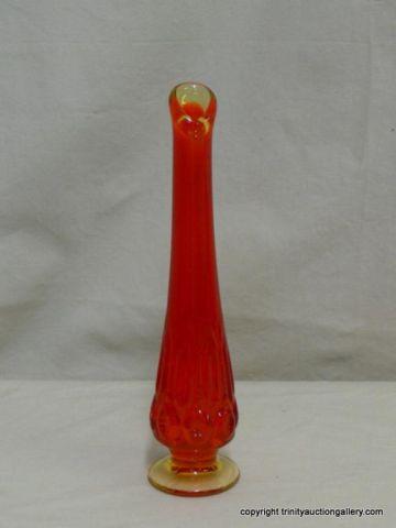 Appraisal: Vintage Moon Stars Red Amberina Glass Bud Vase - tall