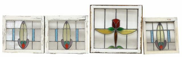 Appraisal: lot of English architectural stained and leaded glass windows early