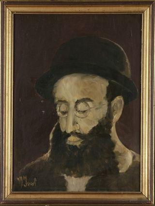 Appraisal: M Israel th C Portrait of a Man Oil on