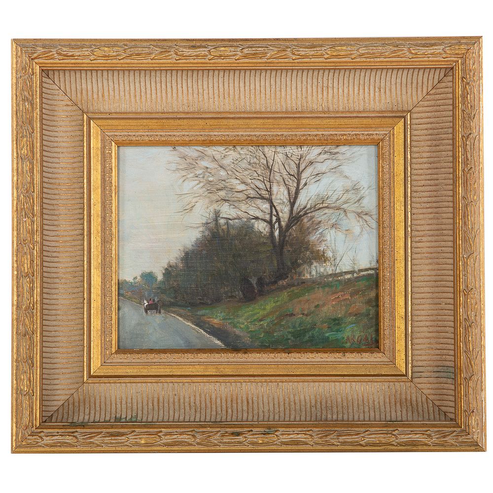 Appraisal: Nathaniel K Gibbs Buggy Ride oil American - Oil on