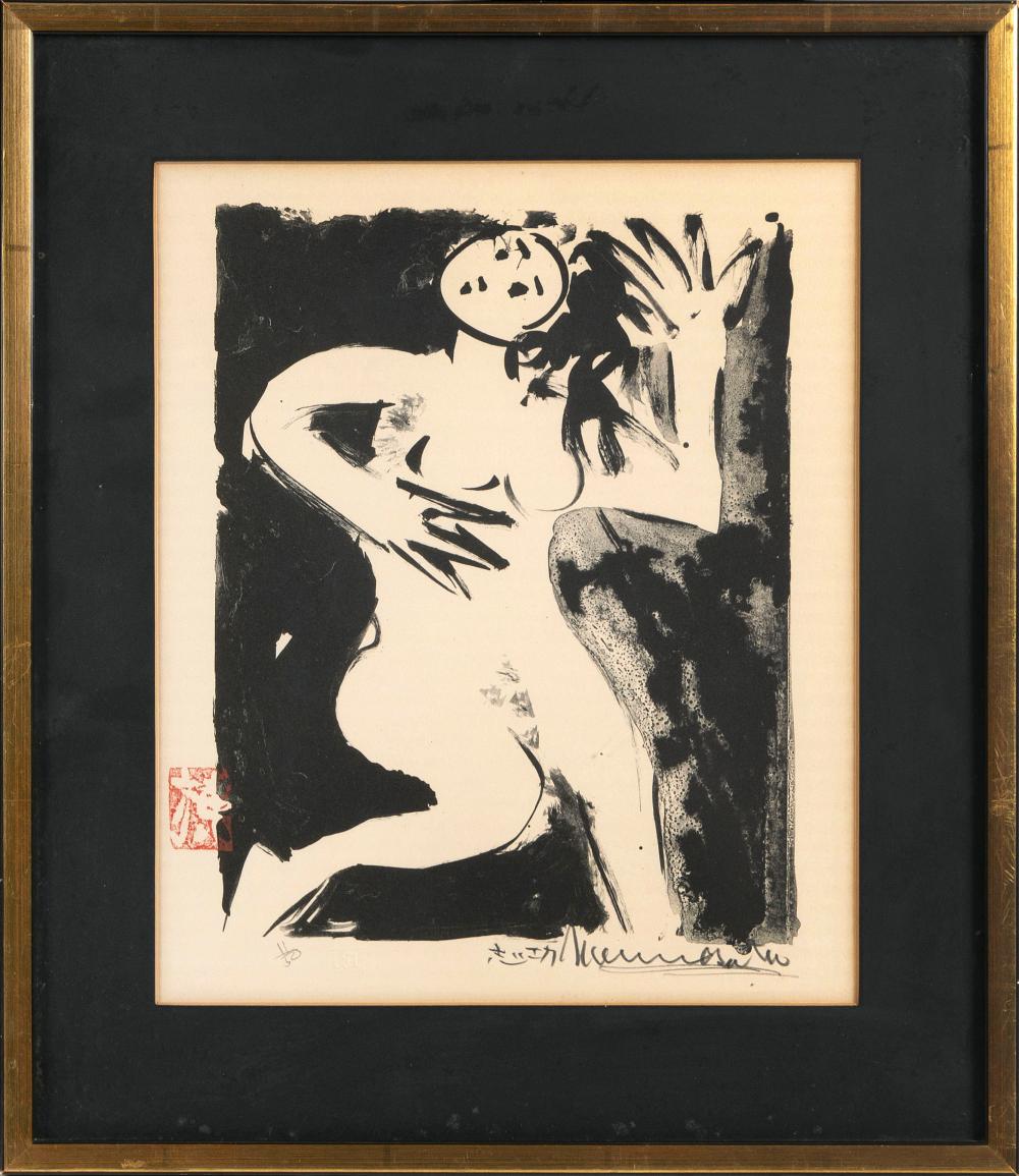 Appraisal: MUNAKATA SHIKO JAPAN - NUDE LITHOGRAPH ON PAPER X SIGHT