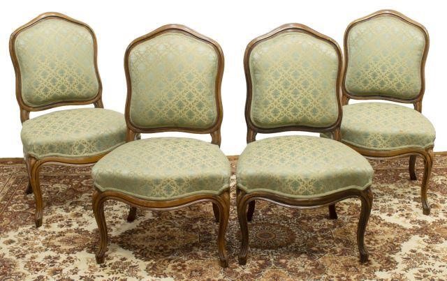 Appraisal: lot of Louis XV style walnut side chairs late th