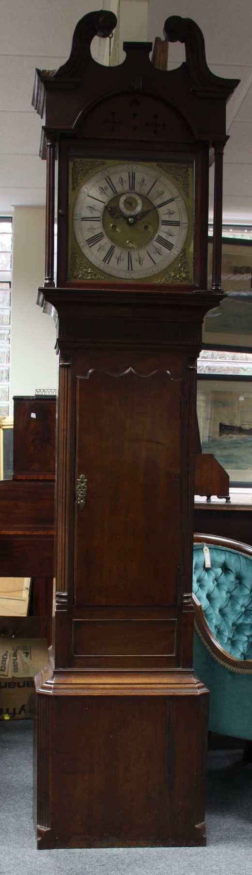 Appraisal: A Georgian mahogany longcase clock the cm brass dial with