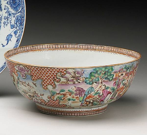 Appraisal: A famille rose export porcelain punch bowl Qianlong Period Its