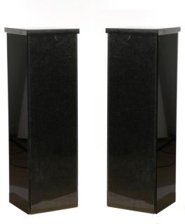 Appraisal: Pair Modern Black Granite Display Pedestals Continental last quarter th