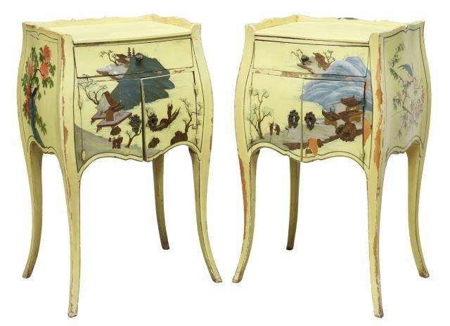 Appraisal: lot of French Louis XV style bedside cabinets th c