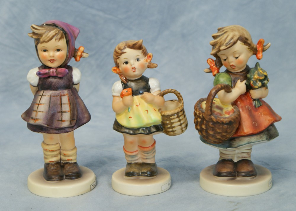 Appraisal: Goebel Hummel Figurines Sister slight crazing No TMK- Autumn Harvest