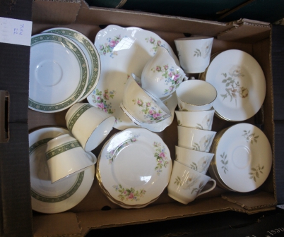 Appraisal: Tray comprising Royal Doulton Yorkshire Rose Cups Saucers and Plates