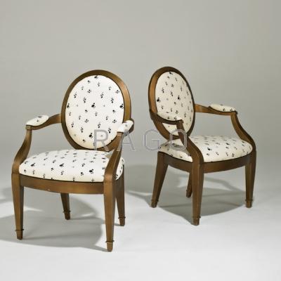 Appraisal: STYLE OF MAISON JANSEN Pair of bergeres late th c