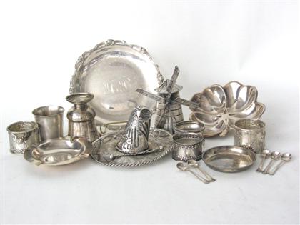 Appraisal: Collection of Mexican and sterling silver table articles th century