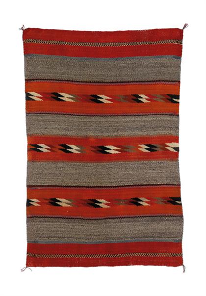 Appraisal: Navajo banded twill child's wearing blanket late th century Woven