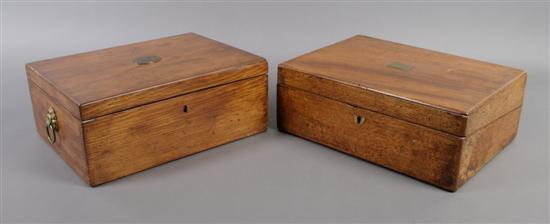 Appraisal: Two English Sewing Boxes Width of wider inches