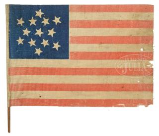 Appraisal: RARE -STAR TH CENTURY PARADE FLAG This flag retains part