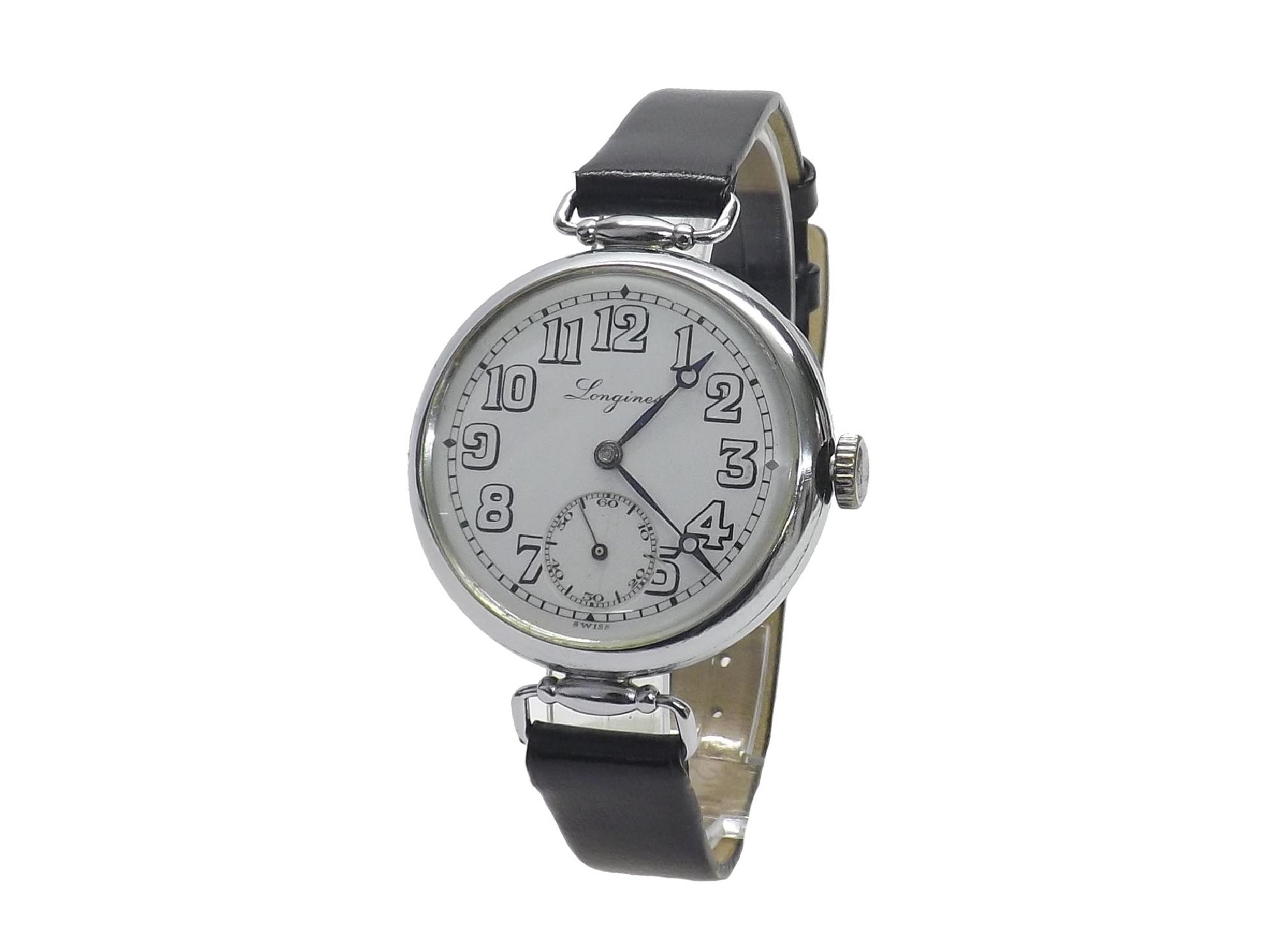 Appraisal: Longines nickel chromed swing wire-lug gentleman's wristwatch circa signed circular