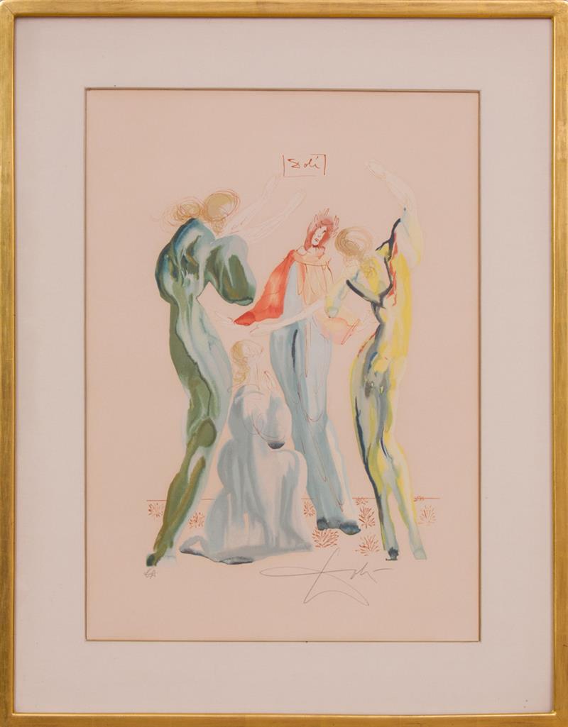 Appraisal: SALVADOR DALI - FOUR FIGURES Lithograph in colors on wove