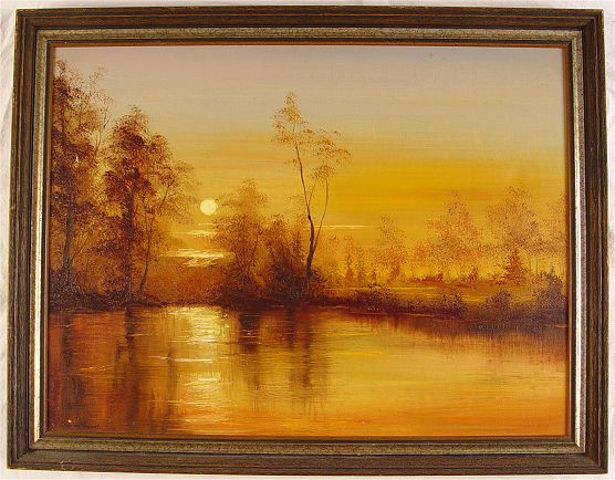 Appraisal: VINCENT Charles Golden glow of a woodland lake at sunset