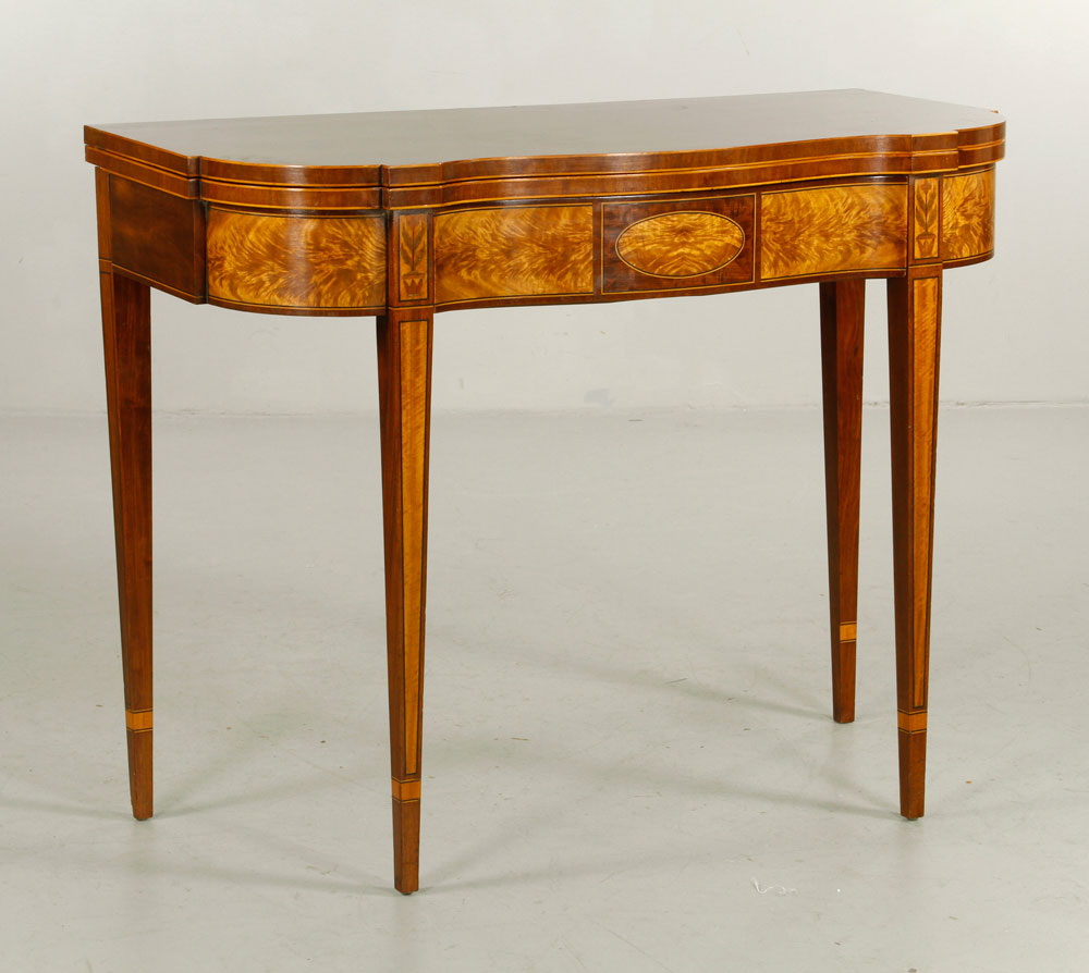 Appraisal: - th C Hepplewhite Game Table th century Hepplewhite game