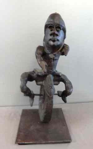 Appraisal: PALMER Signed Modern Bronze Unicyclist Signed on the wheel From