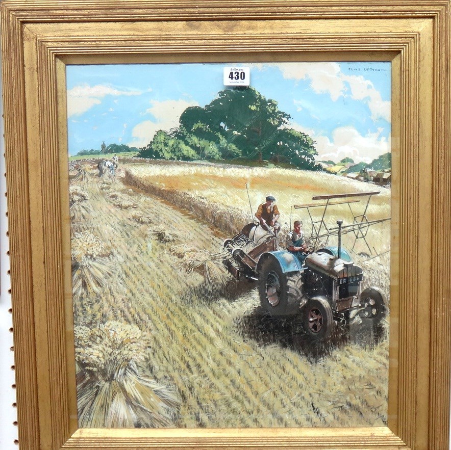 Appraisal: Clive Upton th century A harvest scene gouache signed cm