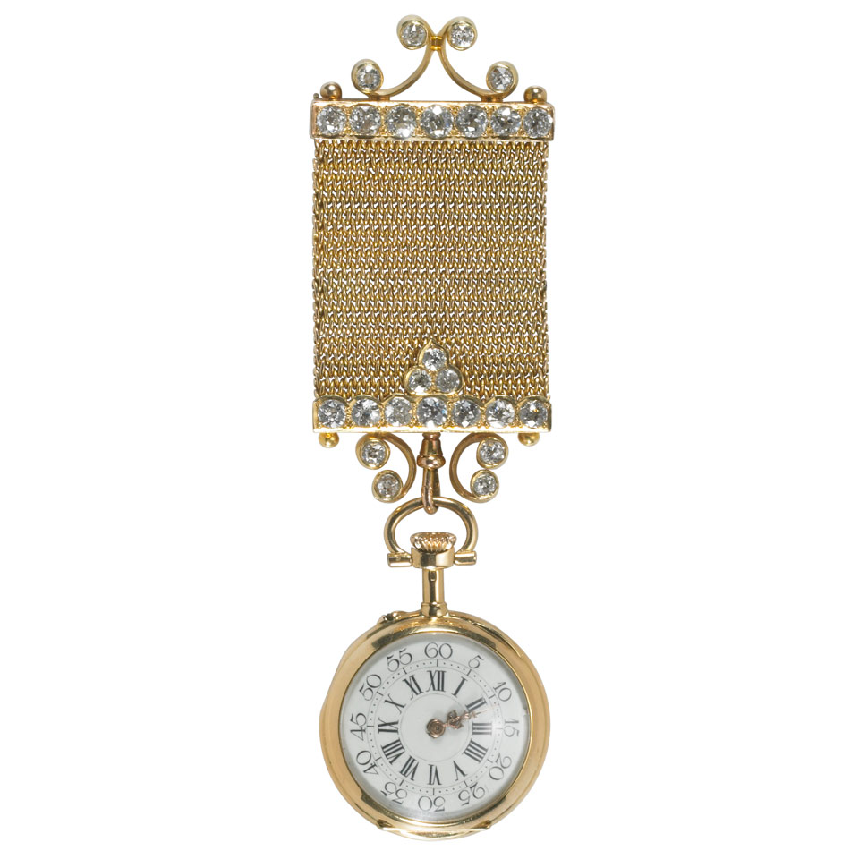 Appraisal: Lady s Swiss Fob Watch With Matching k Yellow Gold