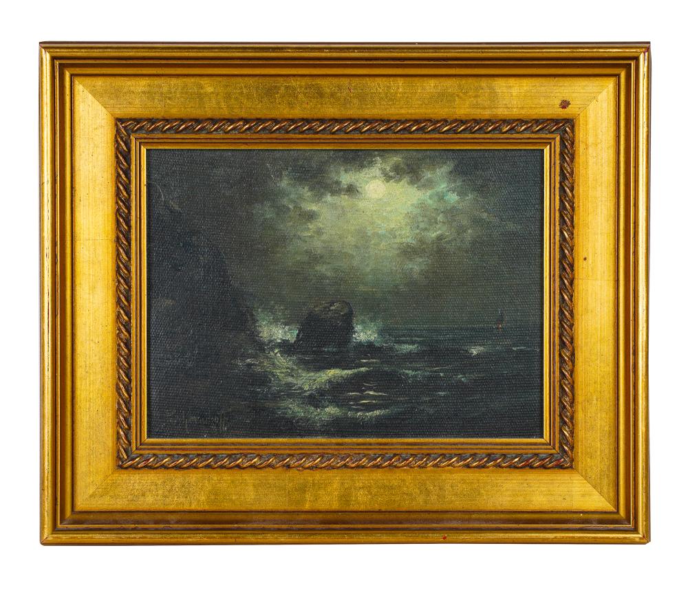 Appraisal: ALEXIS MATTHEW PODCHERNIKOV STORMY SEA NIGHT MOON ON WATER oil